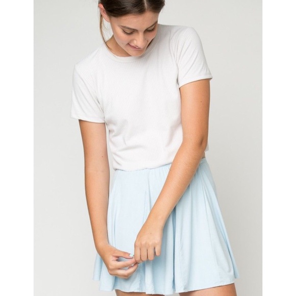 Brandy Melville Dresses & Skirts - Brandy Melville baby blue suede mini circle skirt